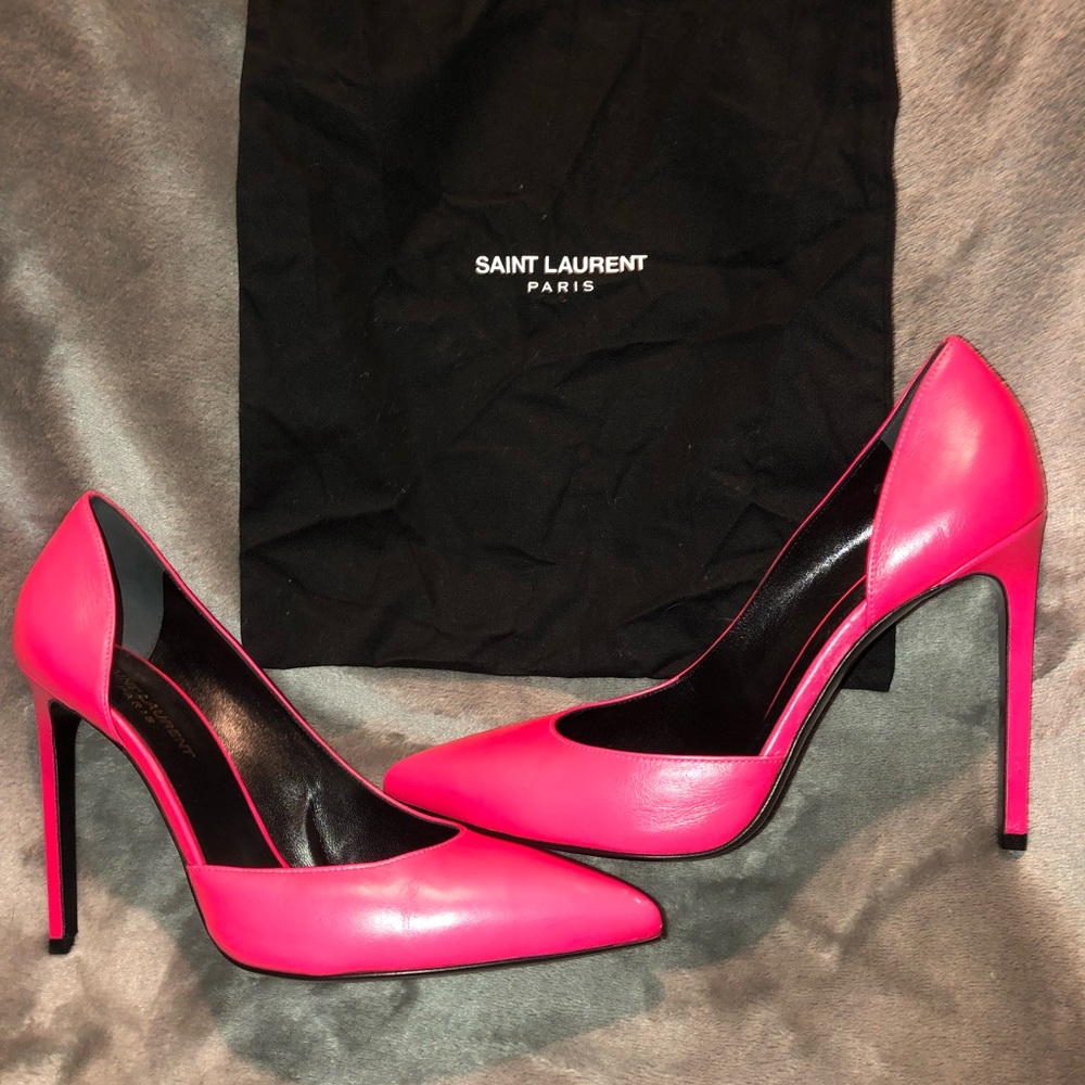 Saint Laurent Fluorescent Pink Heels